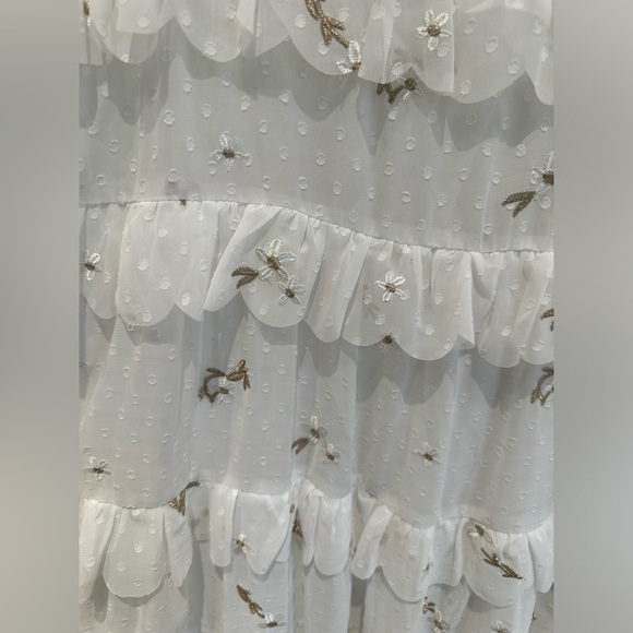 NWT Adelyn Rae Embroidered Scalloped Squareneck Midi Dress - Picture 9 of 11